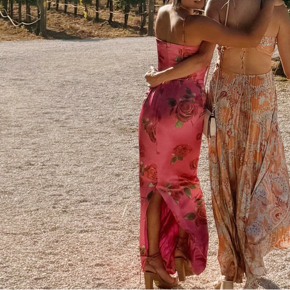 Sau Lee Sofia Dress in Pink Multi Size 6 - Picture 8 of 8